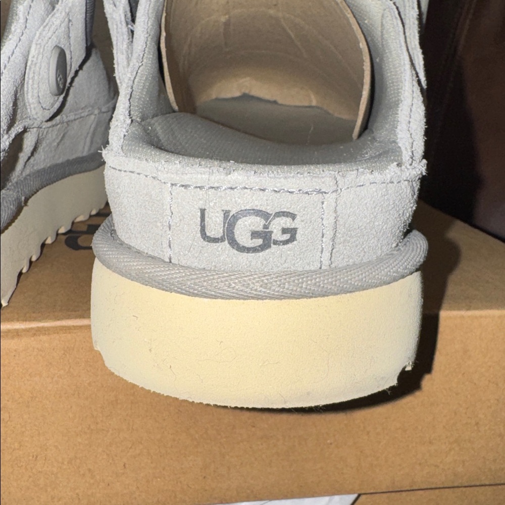 UGG Goldenstar Clog Women’s 7.5 Gray Suede Adjustable Strap New in Box - Picture 7 of 11